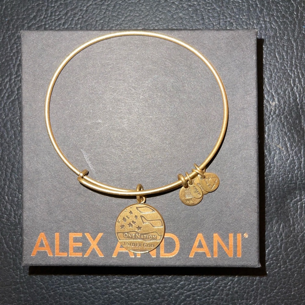 Alex and Ani “One Nation Under God” Rafaelian Gold Bracelet
